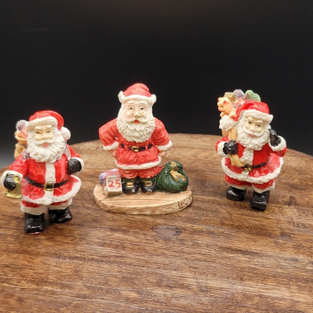 Vintage Santa Claus Figurines Lot Of 3